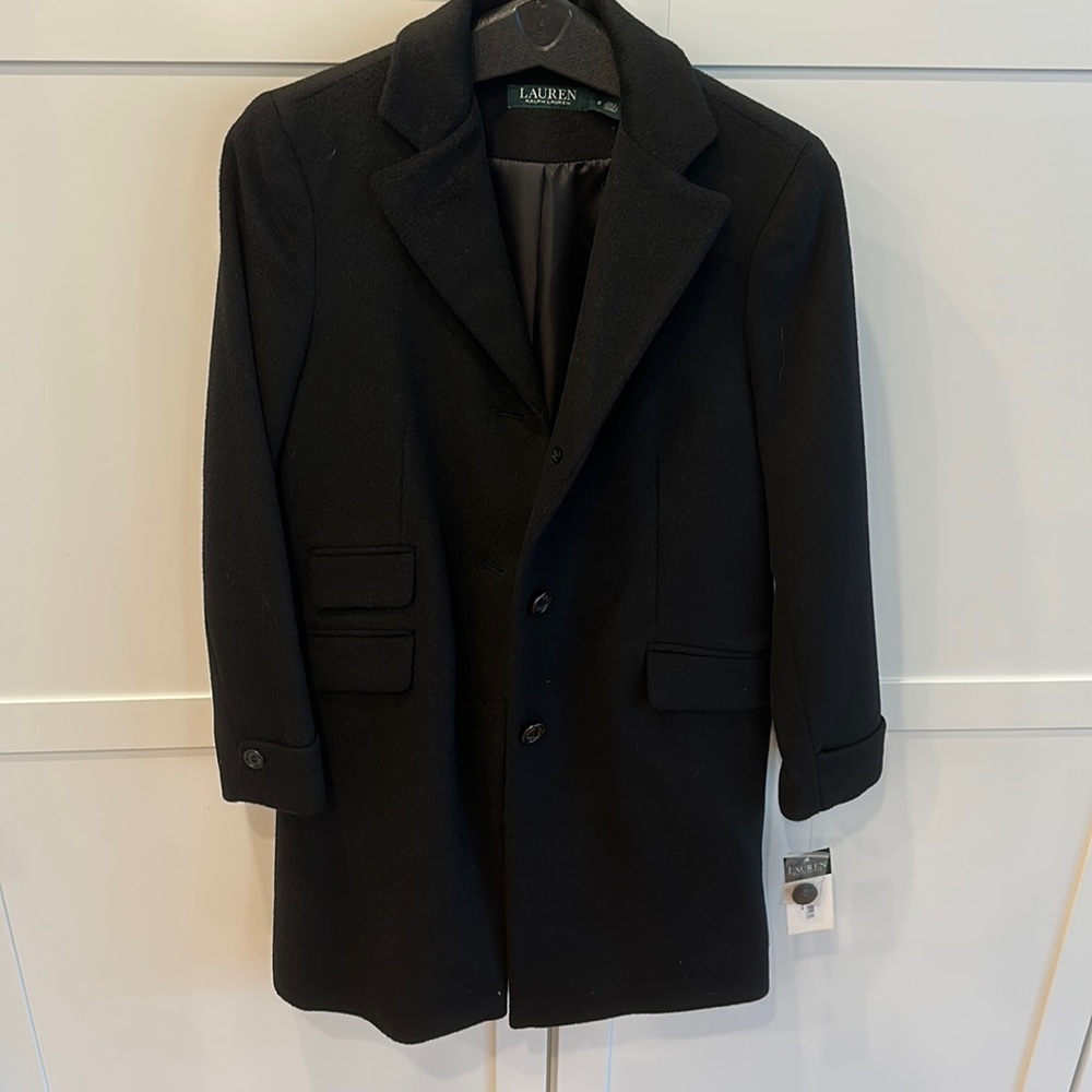 Ralph Lauren sz 2 black button pea coat